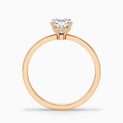 Ayana 2.5 Carat Oval Cut Low Profile Solitaire Moissanite Diamond Ring in 14k Yellow Gold