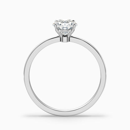 Ayana 1.5 Carat Oval Cut Low Profile Solitaire Moissanite Diamond Ring in 18k Yellow Gold