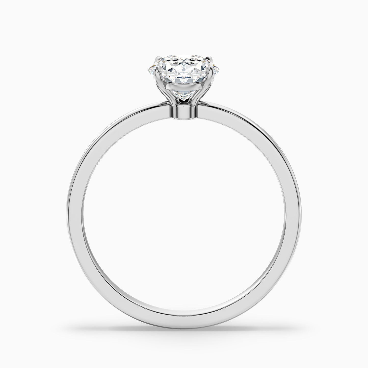 Kaley 1 Carat Oval Cut Low Profile Solitaire Lab Grown Diamond Ring in 18k Rose Gold