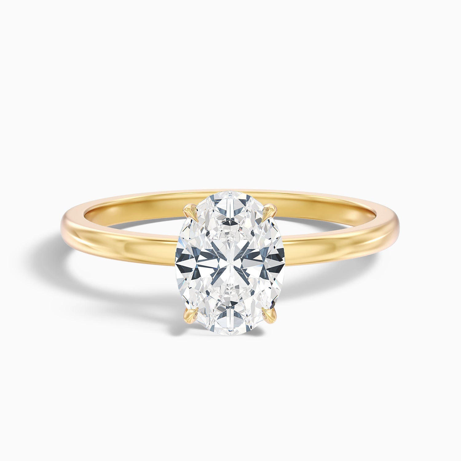 Ayana 4 Carat Oval Cut Low Profile Solitaire Moissanite Diamond Ring in 14k Rose Gold