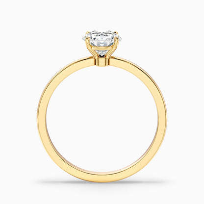 Ayana 1 Carat Oval Cut Low Profile Solitaire Moissanite Diamond Ring in 10k Rose Gold