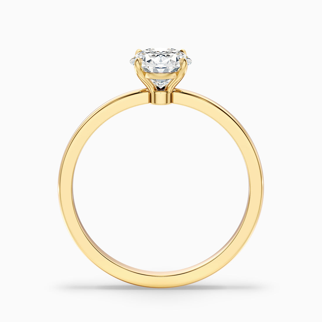 Ayana 1 Carat Oval Cut Low Profile Solitaire Moissanite Diamond Ring in 18k Yellow Gold  DestGlow