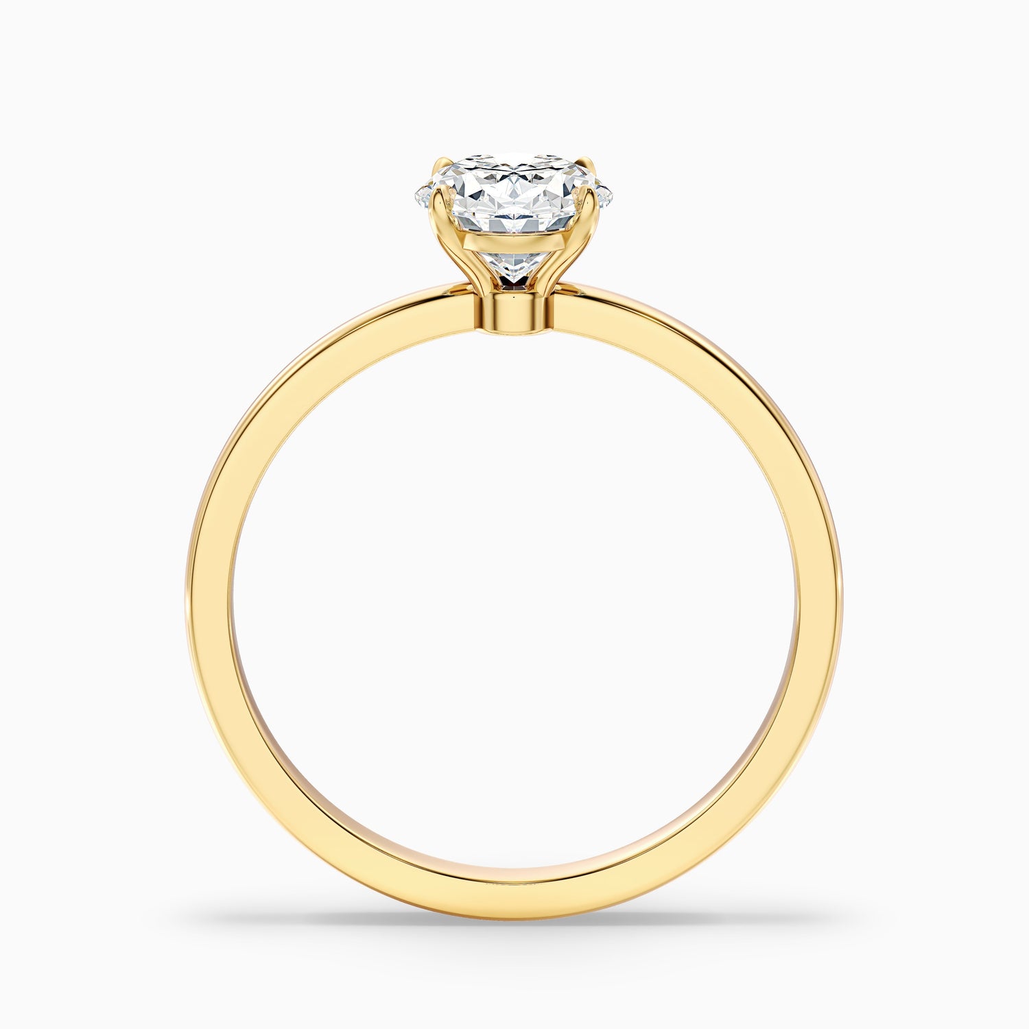 Kaley 4 Carat Oval Cut Low Profile Solitaire Lab Grown Diamond Ring in 14k White Gold