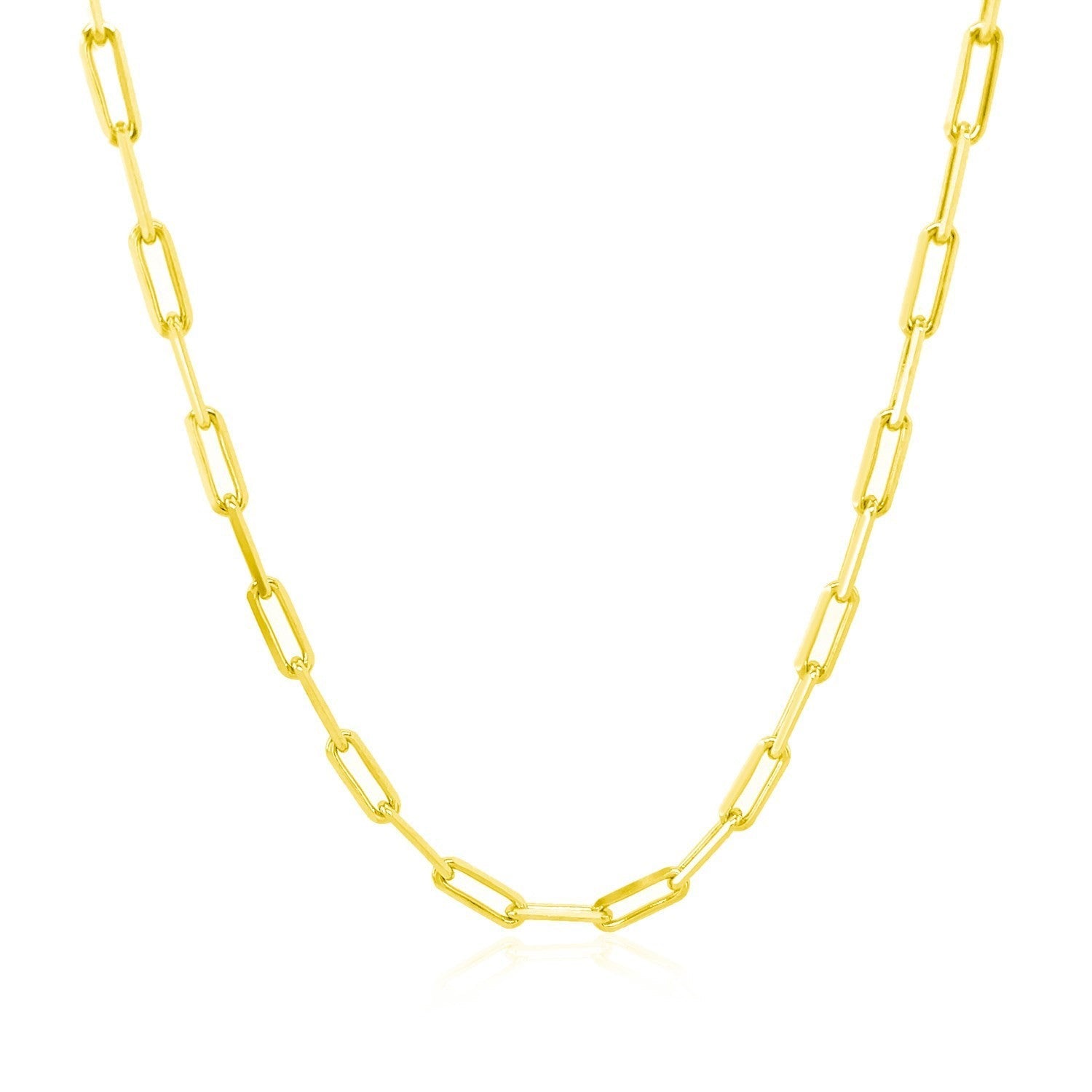 18K Yellow Gold Paperclip Chain (2.50 mm) by Bids.com