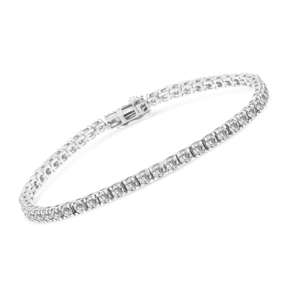 14K White Gold 5.00 Cttw Prong Set Lab Grown Round Diamond Classic Tennis Bracelet (F-G Color, VS2-SI1 Clarity) - 7.25" by Bids.com