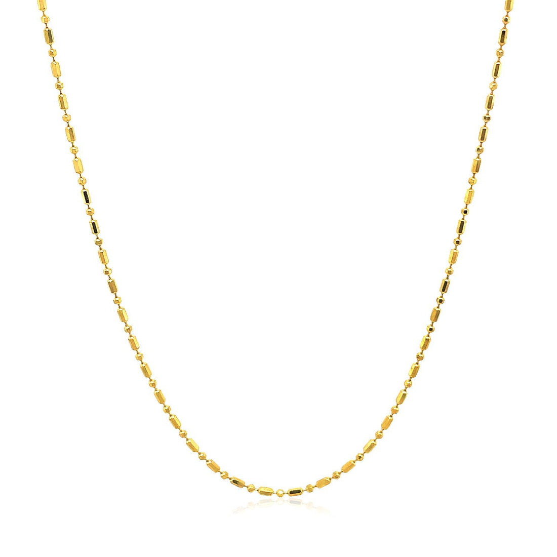 14k Yellow Gold Diamond-Cut Bead Chain 1.0mm by Bids.com
