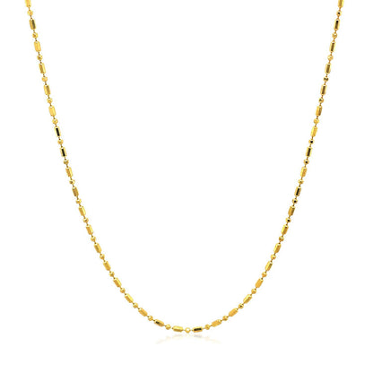 14k Yellow Gold Diamond-Cut Bead Chain 1.0mm by Bids.com
