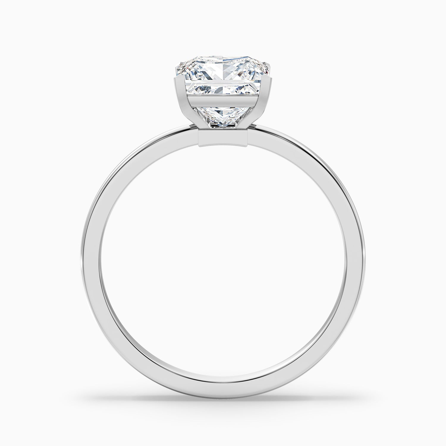 Nasya 3 Carat Princess Cut Low Profile Solitaire Lab Grown Diamond Ring in 14k White Gold