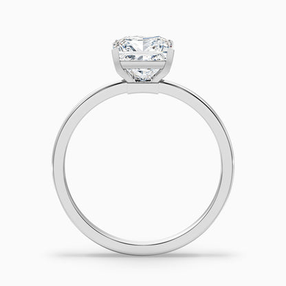 Avila 3 Carat Princess Cut Low Profile Solitaire Moissanite Diamond Ring in 14k White Gold