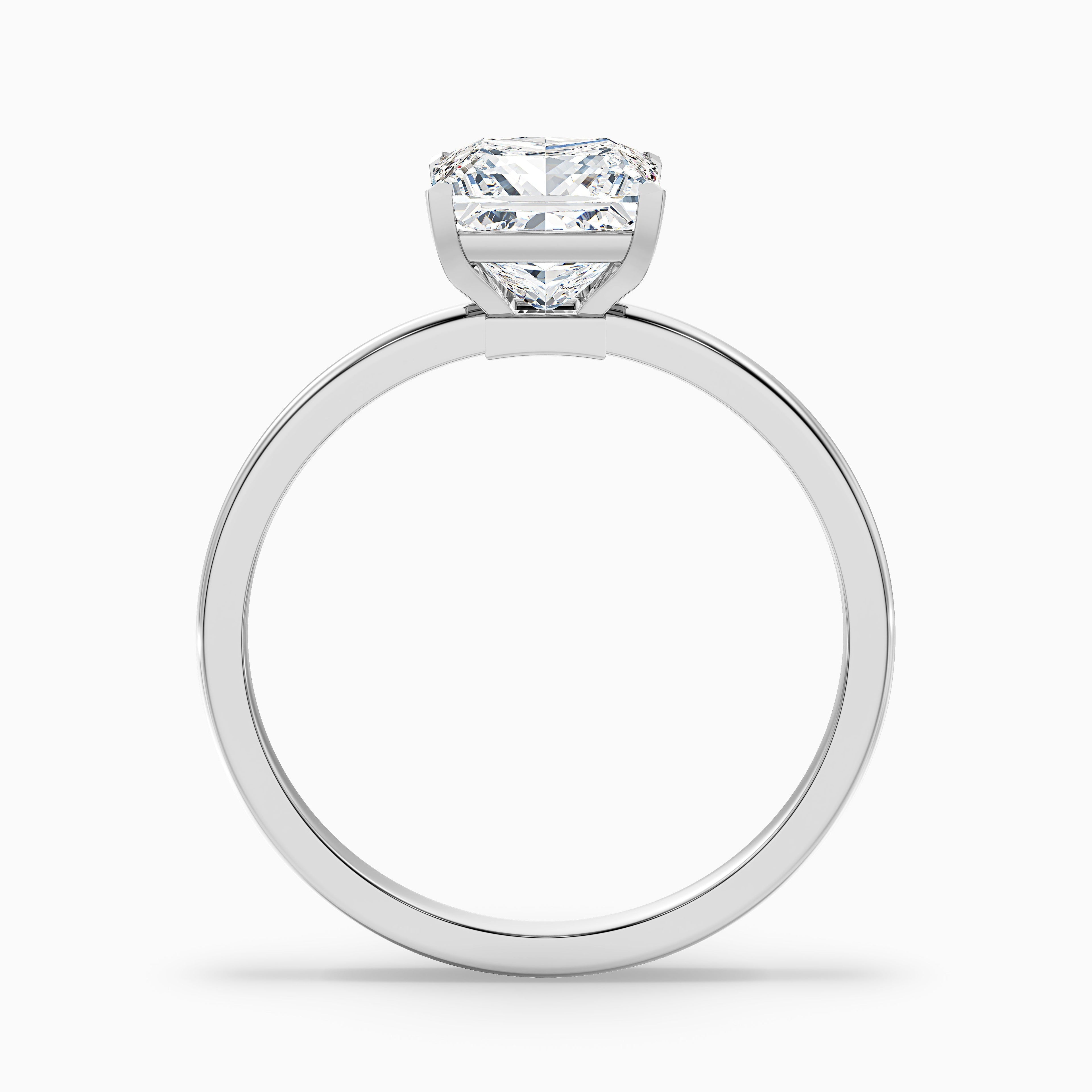 Nasya 1 Carat Princess Cut Low Profile Solitaire Lab Grown Diamond Ring in 10k White Gold