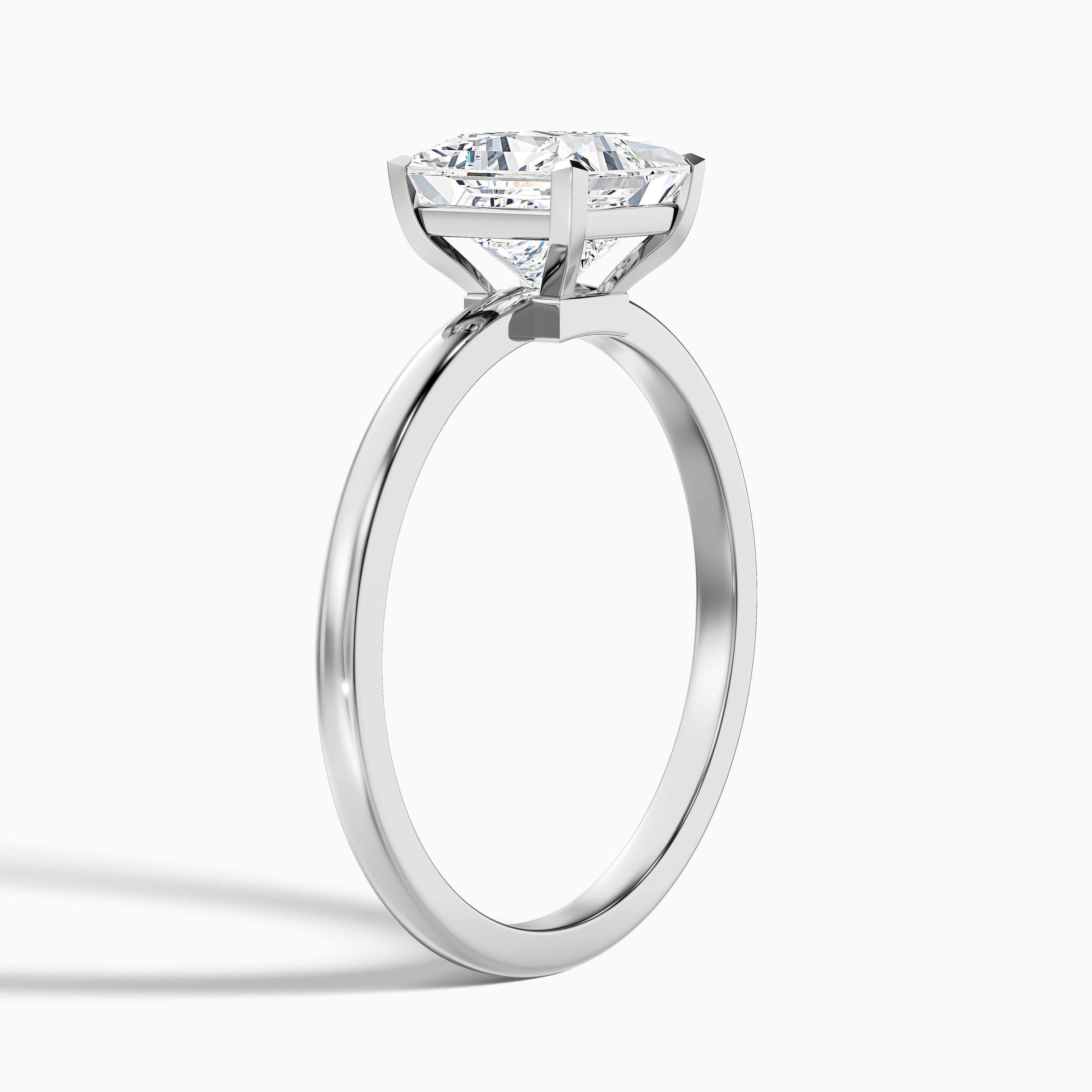 Avila 1 Carat Princess Cut Low Profile Solitaire Moissanite Diamond Ring in 10k Rose Gold