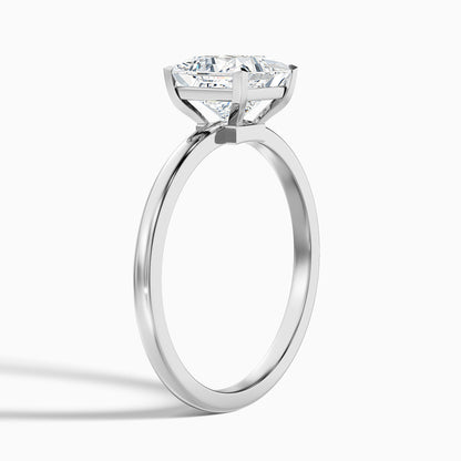 Nasya 4.5 Carat Princess Cut Low Profile Solitaire Lab Grown Diamond Ring in 18k Rose Gold