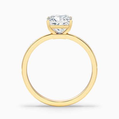 Avila 1.5 Carat Princess Cut Low Profile Solitaire Moissanite Diamond Ring in 18k Yellow Gold