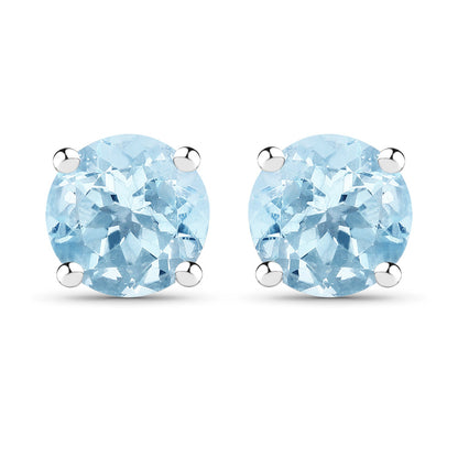 2.10 Carat Genuine Blue Topaz .925 Sterling Silver Earrings  DestGlow