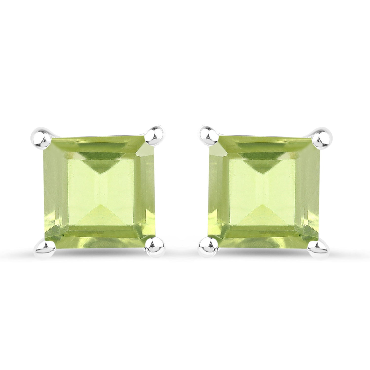 2.30 Carat Genuine Peridot .925 Sterling Silver Earrings  DestGlow