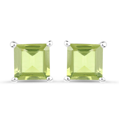 2.30 Carat Genuine Peridot .925 Sterling Silver Earrings  DestGlow
