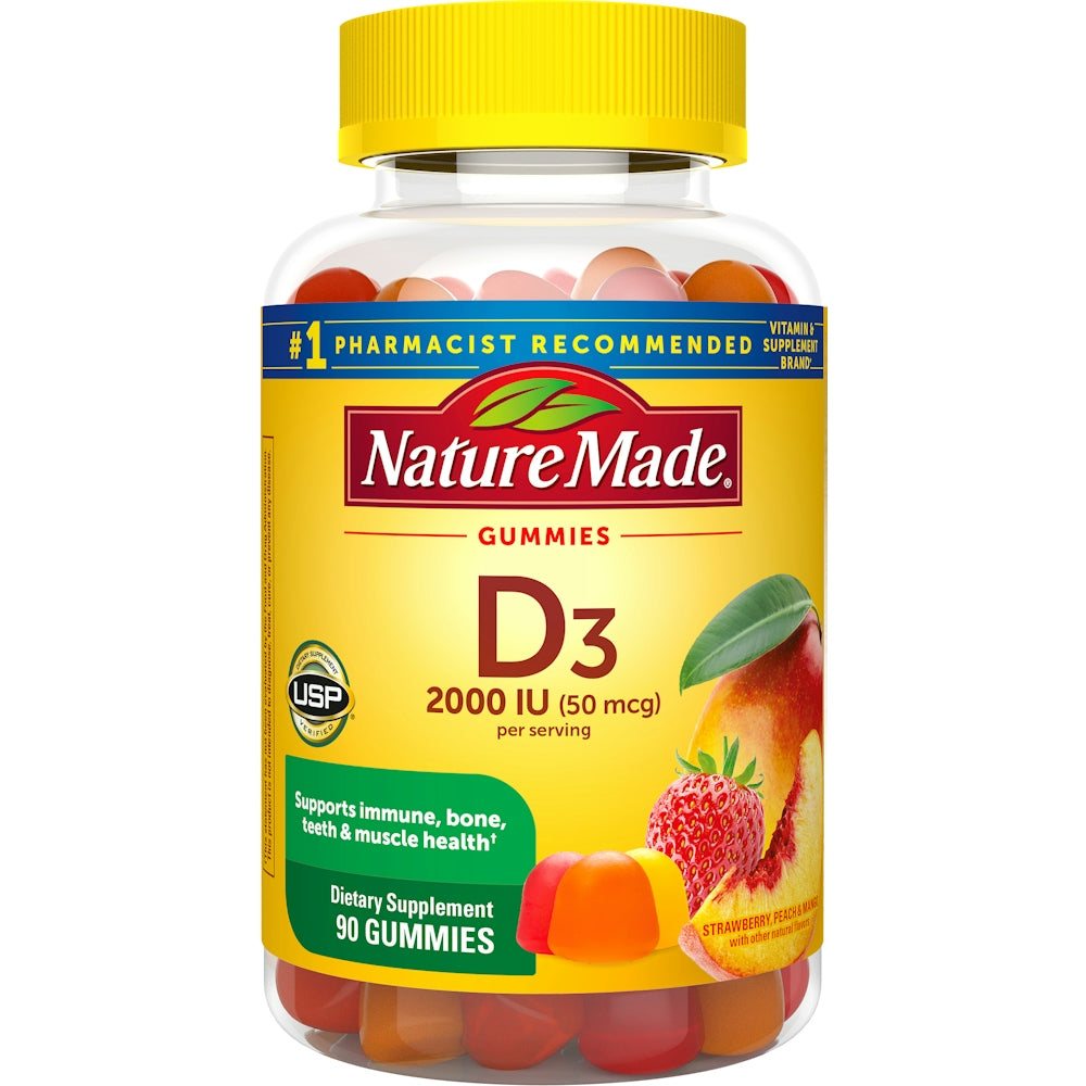 Nature Made Vitamin D3 1000 IU (25 mcg) Adult Gummies, 90 Count by Pasteur Pharmacy