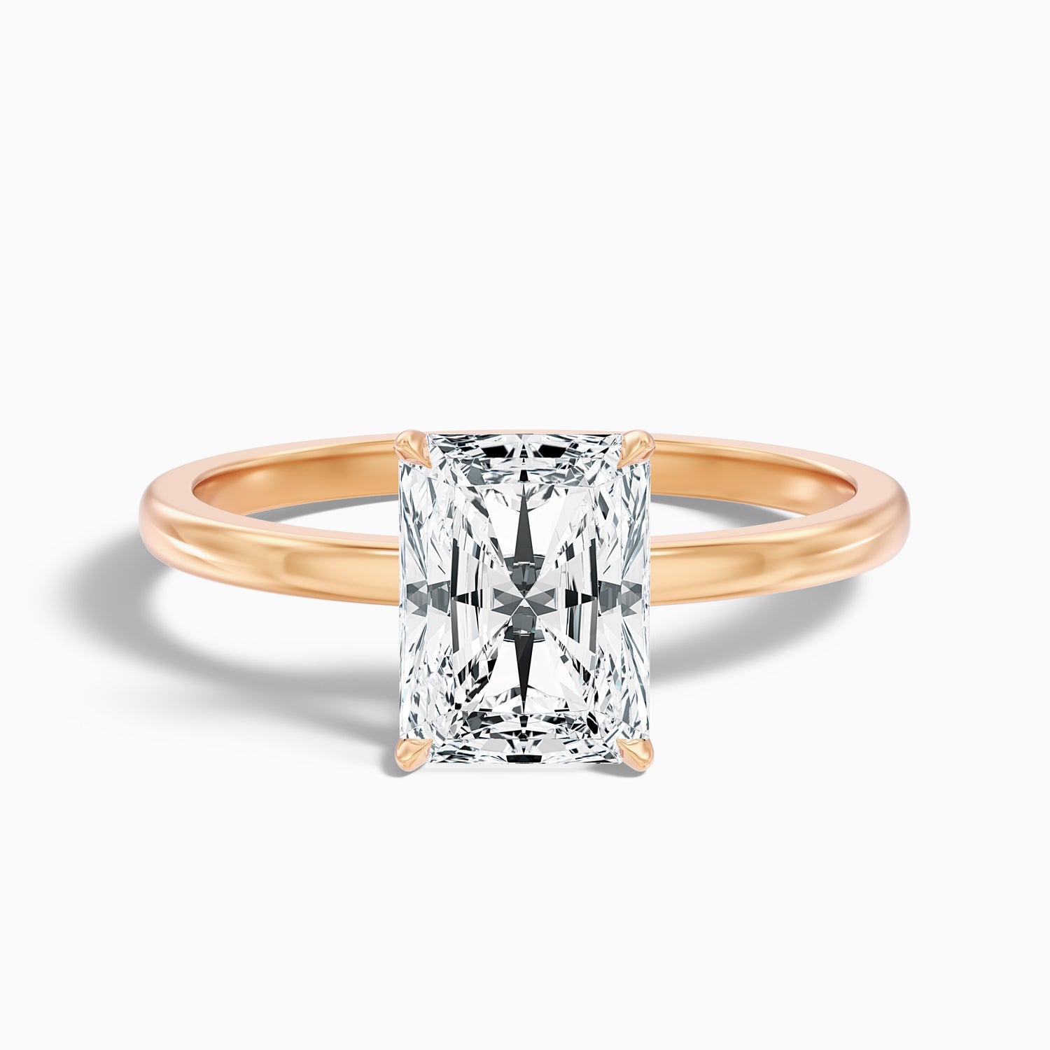 Qiana 1.5 Carat Radiant Cut Low Profile Solitaire Lab Grown Diamond Ring in 14k White Gold