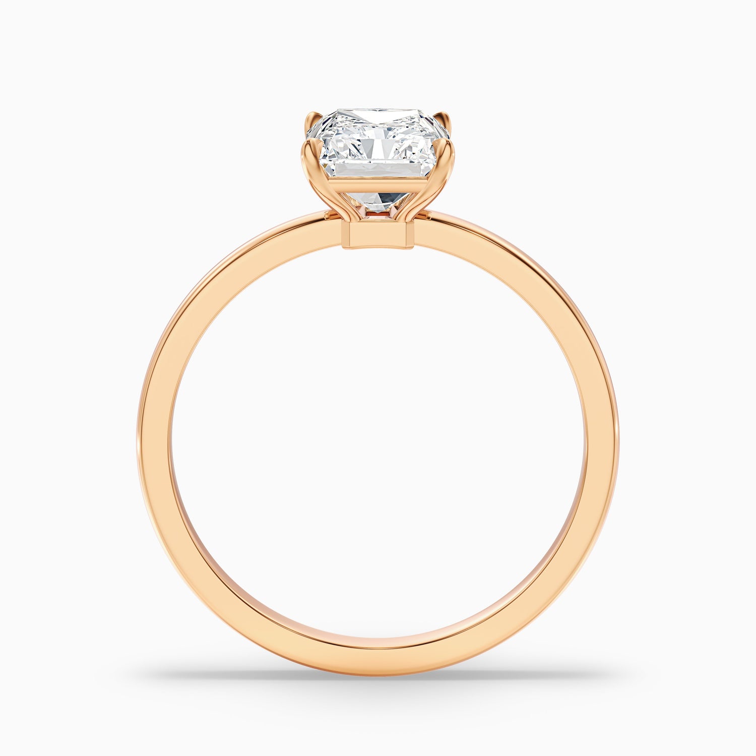 Lab Grown Diamond Ring Radiant Cut Solitaire Yellow Gold
