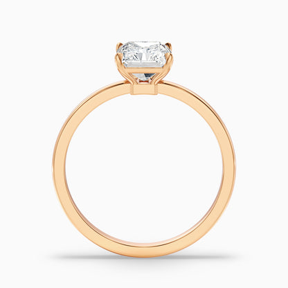 Avery 1 Carat Radiant Cut Low Profile Solitaire Moissanite Diamond Ring in 18k Yellow Gold