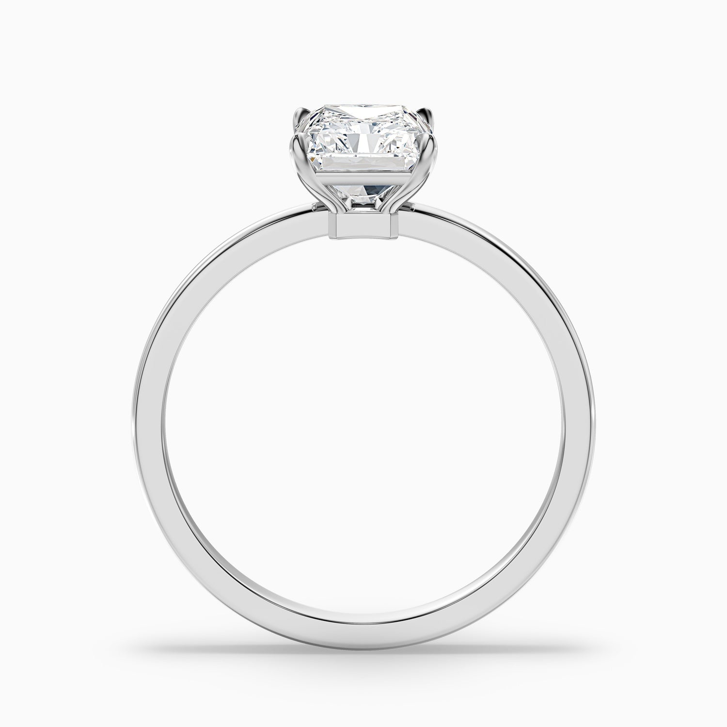 Avery 1.5 Carat Radiant Cut Low Profile Solitaire Moissanite Diamond Ring in 14k Rose Gold