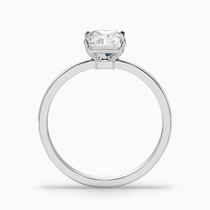 Qiana 3 Carat Radiant Cut Low Profile Solitaire Lab Grown Diamond Ring in 18k White Gold