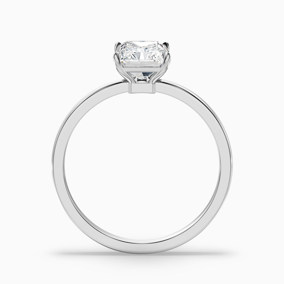Qiana 2.5 Carat Radiant Cut Low Profile Solitaire Lab Grown Diamond Ring in 18k White Gold  DestGlow
