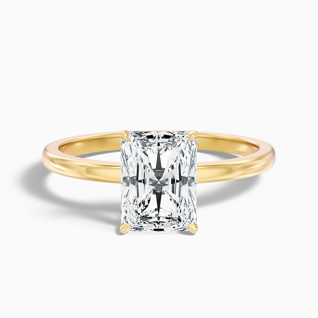 1 Carat Radiant Cut Lab Grown Diamond Ring 14K Gold  DestGlow