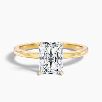 Qiana 2 Carat Radiant Cut Low Profile Solitaire Lab Grown Diamond Ring in 14k Rose Gold