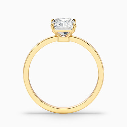 Avery 4.5 Carat Radiant Cut Low Profile Solitaire Moissanite Diamond Ring in 14k Yellow Gold