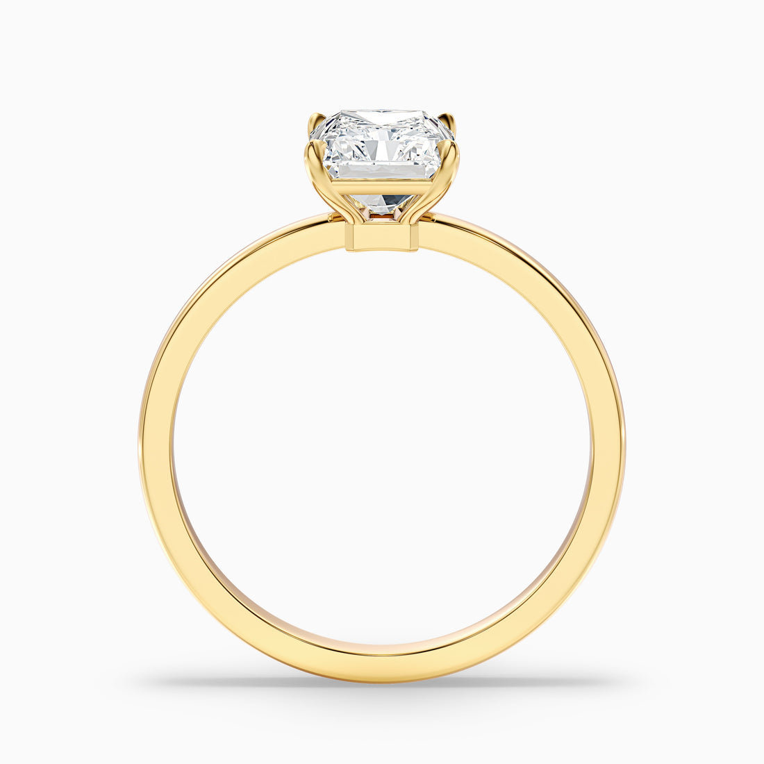 1 Carat Radiant Cut Lab Grown Diamond Ring 14K Gold  DestGlow