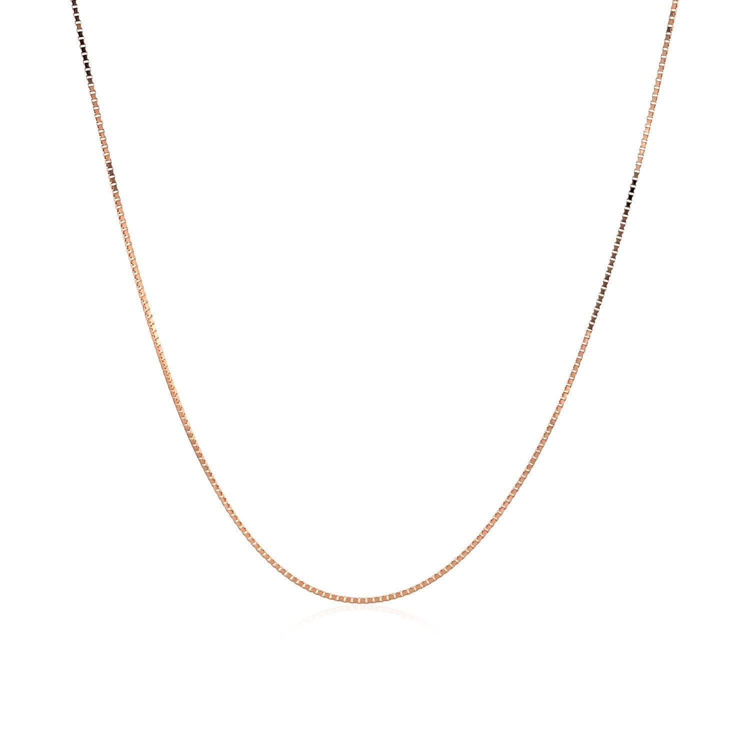 18k Rose Gold Classic Box Chain (0.60 mm) by Bids.com