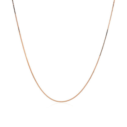 18k Rose Gold Classic Box Chain (0.60 mm) by Bids.com