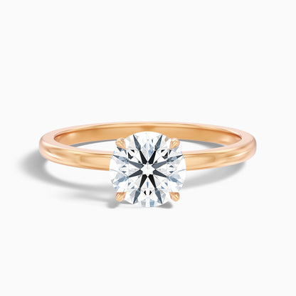 Arlen 2.5 Carat Round Cut Low Profile Solitaire Moissanite Diamond Ring in 18k Rose Gold