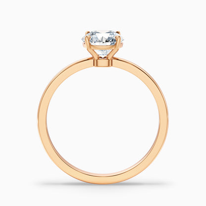 Willy 4 Carat Round Cut Low Profile Solitaire Lab Grown Diamond Ring in 10k White Gold