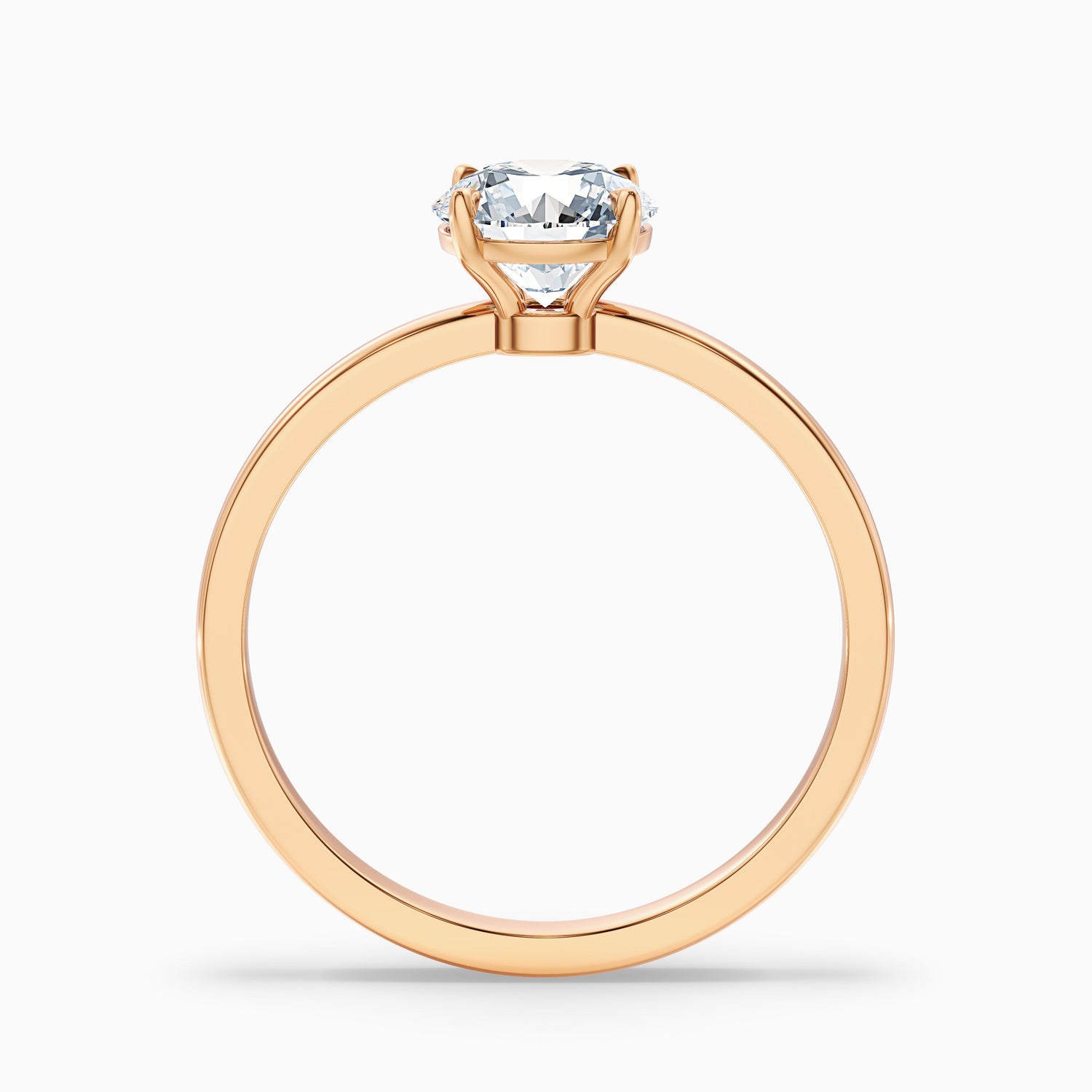Willy 4.5 Carat Round Cut Low Profile Solitaire Lab Grown Diamond Ring in 14k Rose Gold