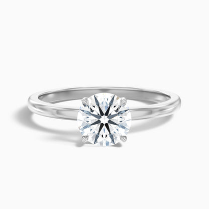 Willy 4 Carat Round Cut Low Profile Solitaire Lab Grown Diamond Ring in 10k Rose Gold