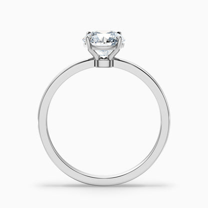 Arlen 4 Carat Round Cut Low Profile Solitaire Moissanite Diamond Ring in 14k Rose Gold