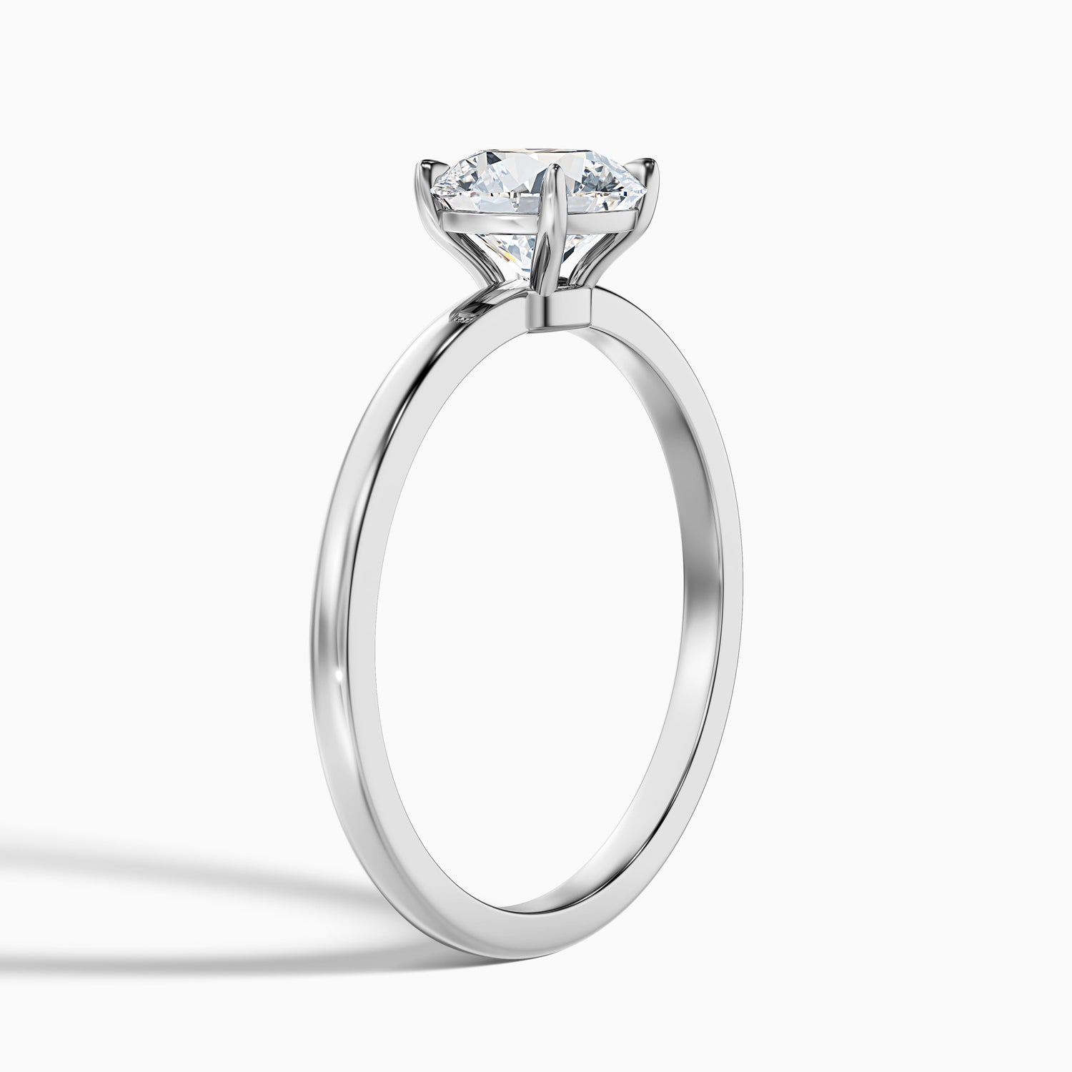 Arlen 3 Carat Round Cut Low Profile Solitaire Moissanite Diamond Ring in Platinum
