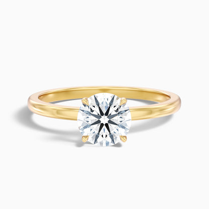 Arlen 4.5 Carat Round Cut Low Profile Solitaire Moissanite Diamond Ring in 10k Rose Gold