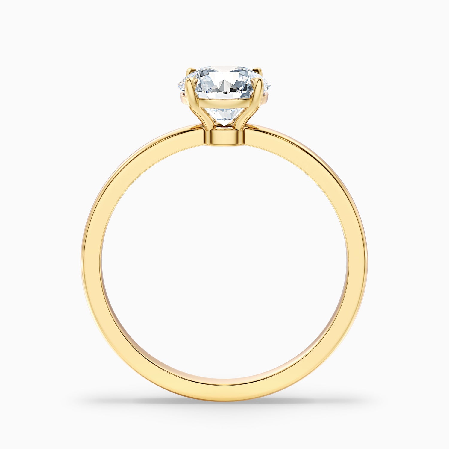 Arlen 4 Carat Round Cut Low Profile Solitaire Moissanite Diamond Ring in 14k White Gold