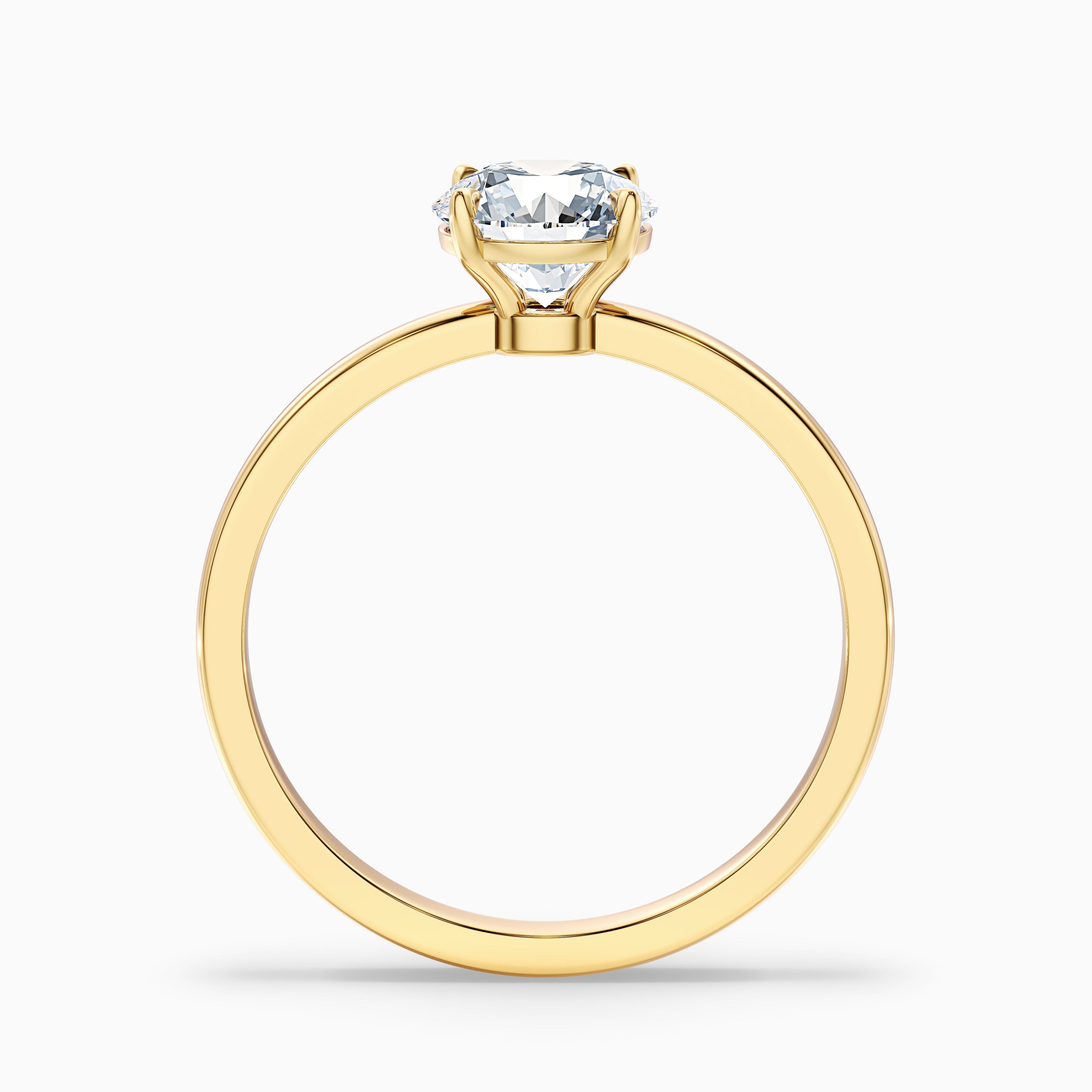 Arlen 3 Carat Round Cut Low Profile Solitaire Moissanite Diamond Ring in 925 Sterling Silver