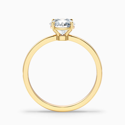 Willy 2.5 Carat Round Cut Low Profile Solitaire Lab Grown Diamond Ring in 10k Yellow Gold