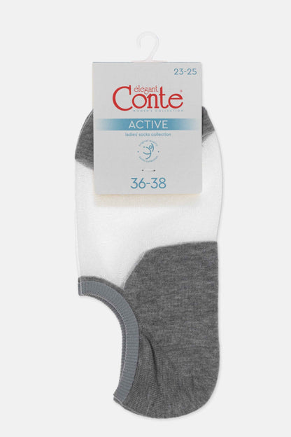 Cotton Ankle Socks Conte Active - Inserts Of Transparent Mesh