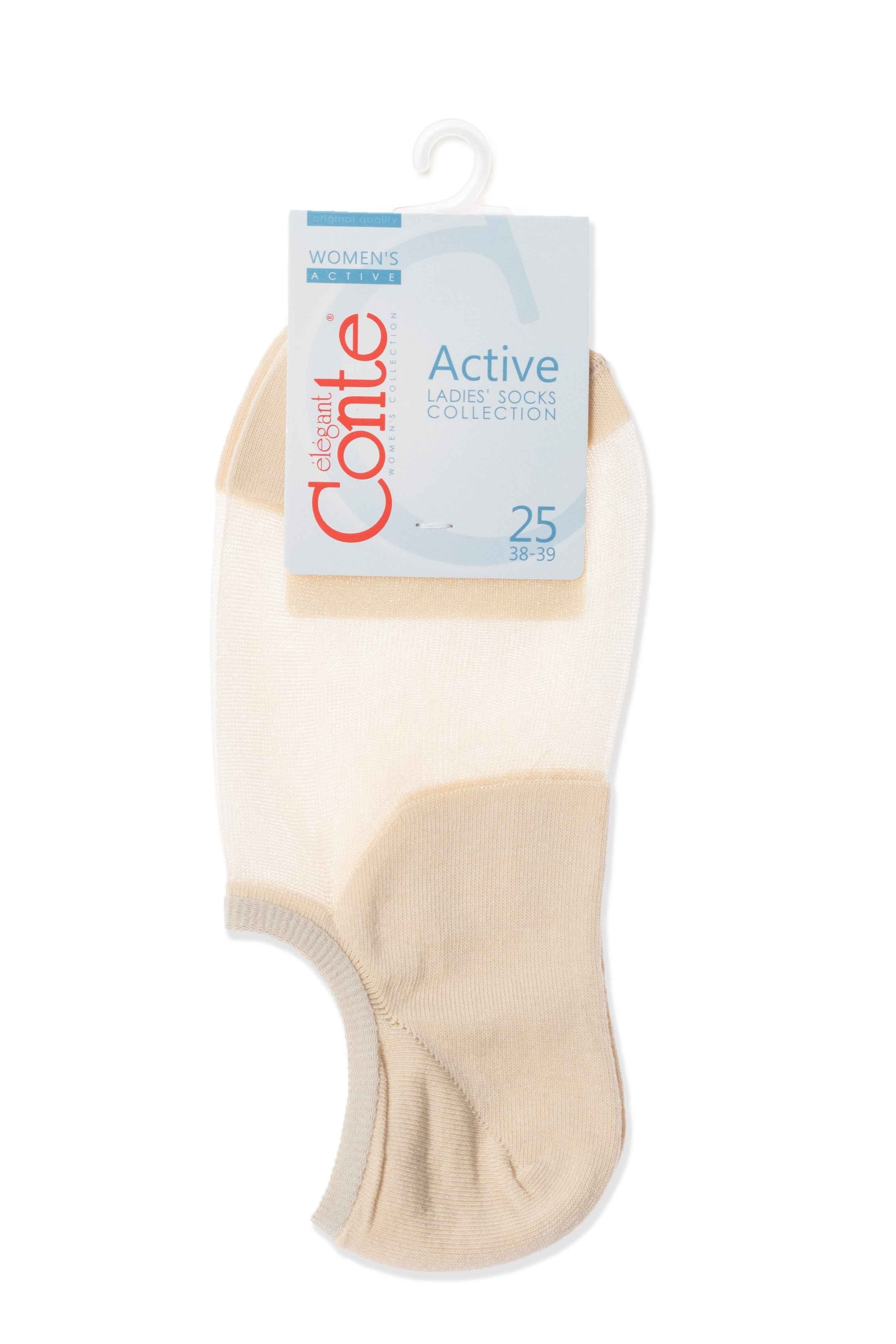 Cotton Ankle Socks Conte Active - Inserts Of Transparent Mesh