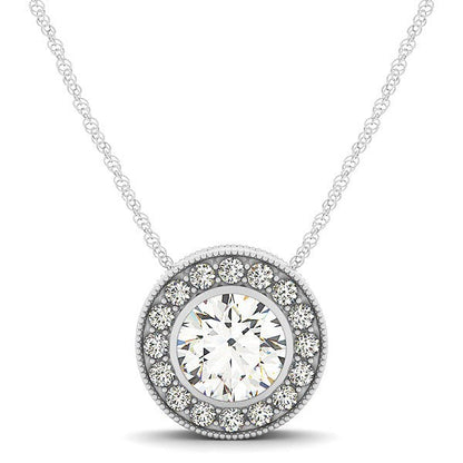 Diamond Halo with Center Bezel in 14k White Gold (5/8 cttw) by Bids.com