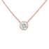 10K Rose Gold 1/3 Carat Round Brilliant-Cut Diamond Modern Bezel-Set Solitaire 16"-18" Pendant Necklace (H-I Color, SI2-I1 Clarity) by Bids.com