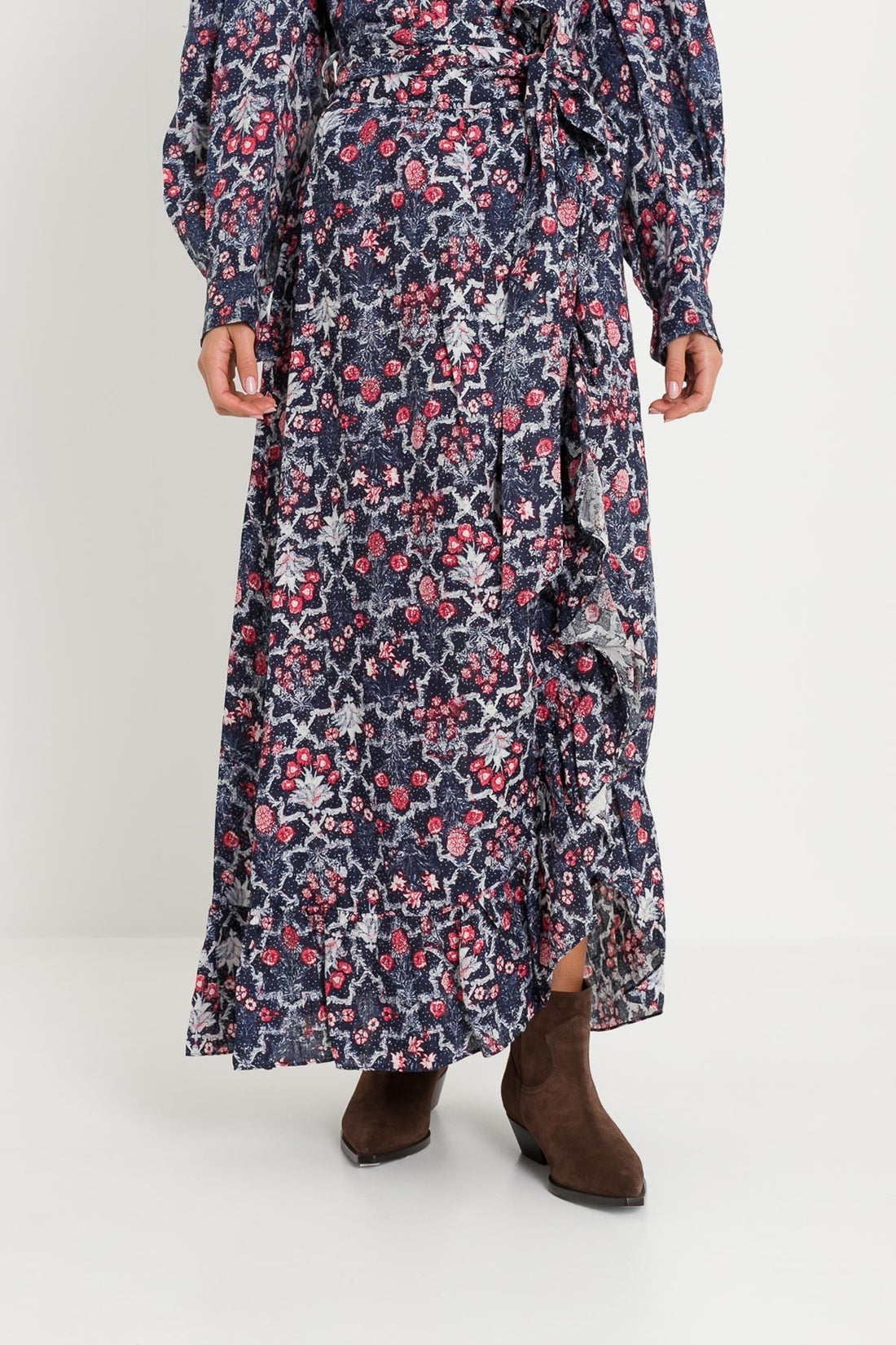 Isabel Marant Etoile Women Wrap Long Skirt With Flounce by Luosophy