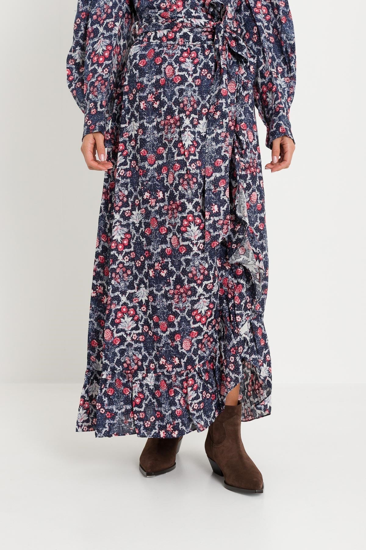 Isabel Marant Etoile Women Wrap Long Skirt With Flounce by Luosophy