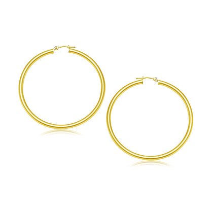 14k Yellow Gold Polished Hoop Earrings (3x30mm) by Bids.com